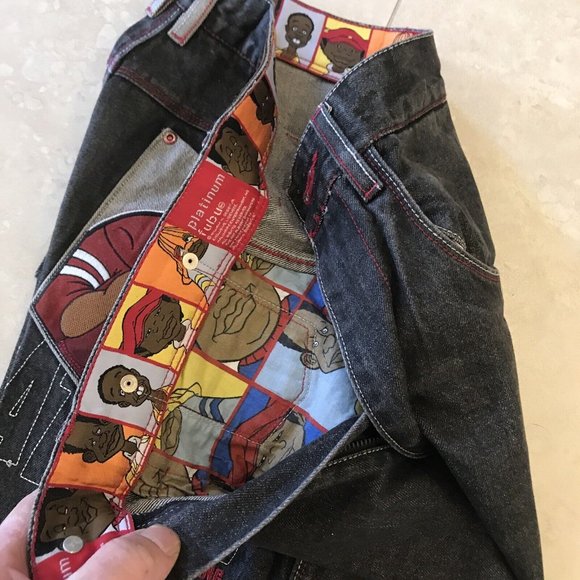 Platinum Fubu Men's Jeans Size W32 / L34 FAT ALBERT And The Junkyard Gang - Picture 4 of 14